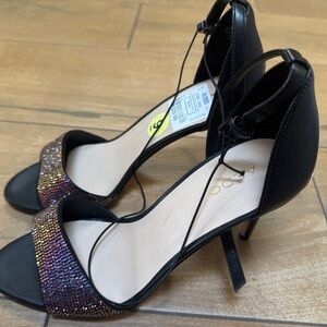 Aldo Black and Glitter Heels
